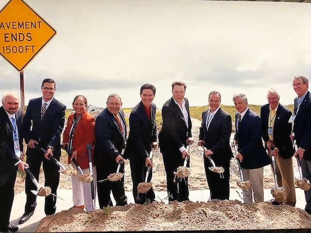 Host Joseph O'Bell breaking ground on Starbase, Tx with Elon Musk
